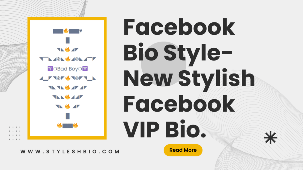 Facebook Bio Style- New Stylish Facebook VIP Bio.