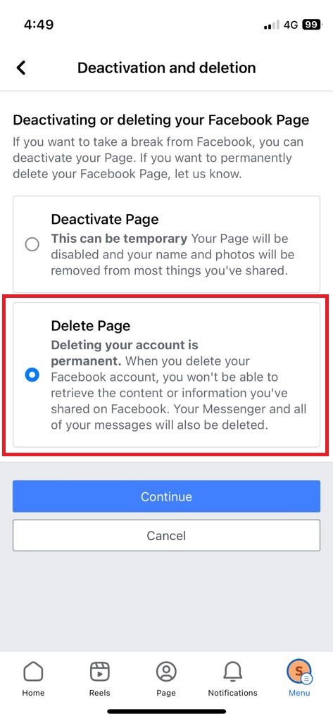 How to delete Facebook Page