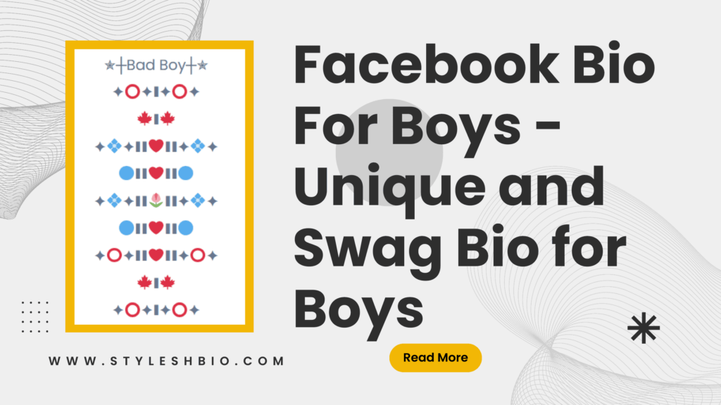 Facebook Bio for Boys